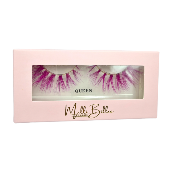 QUEEN PINK - BANDE TRANSPARENTE : Faux cils colorés 3D réutilisables